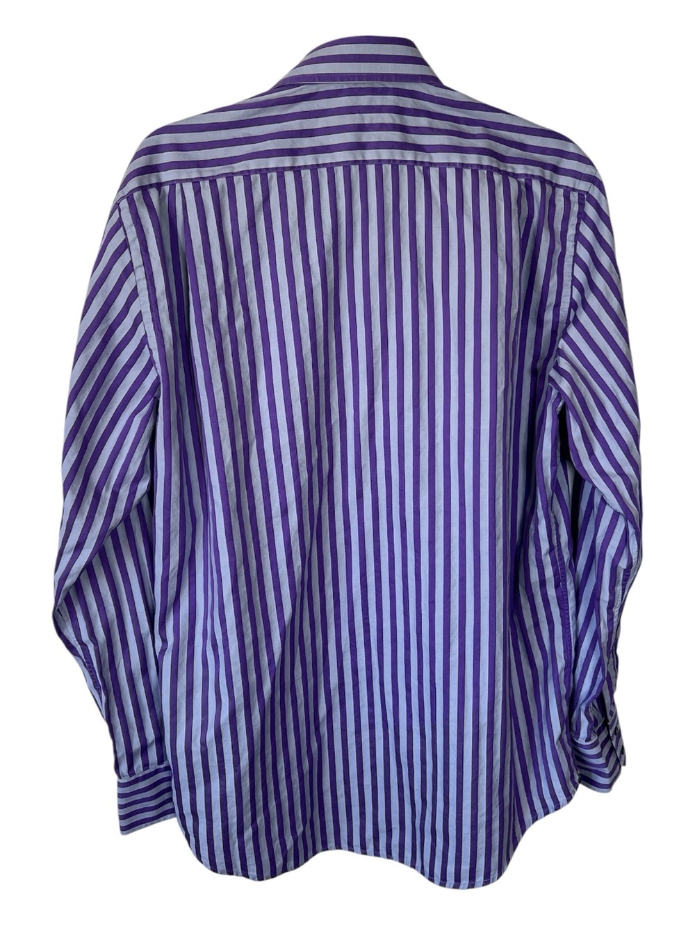 Robert Graham Purple and Grey Vertical Stripe Dress Shirt - Picture 2 of 8